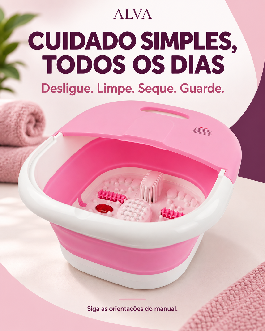 Pronto para o seu próximo momento. Superfície lisa e antiderrapante, com estrutura resistente. Limpe conforme o manual e guarde seco. Uma ideia de presente para quem merece uma pausa.