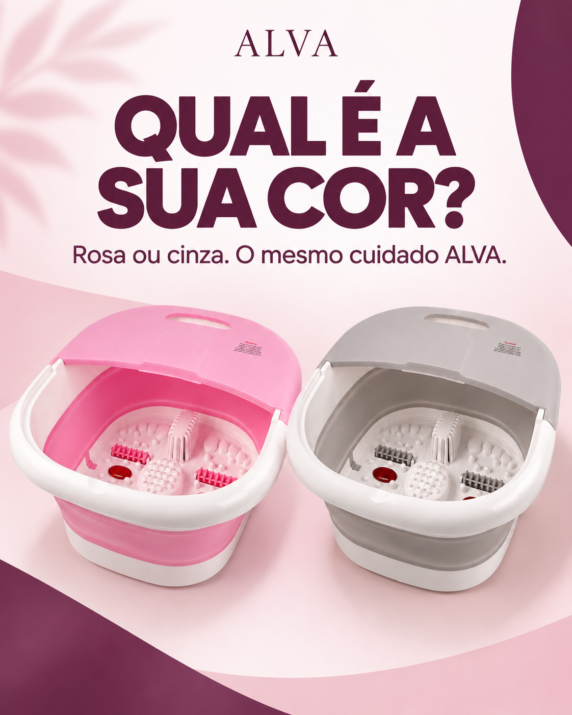 Escolha a cor do seu ALVA. O mesmo spa dobrável em duas opções de cor.